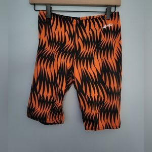 Dolphin Biking Shorts Black And Orange Print Men's Size Small